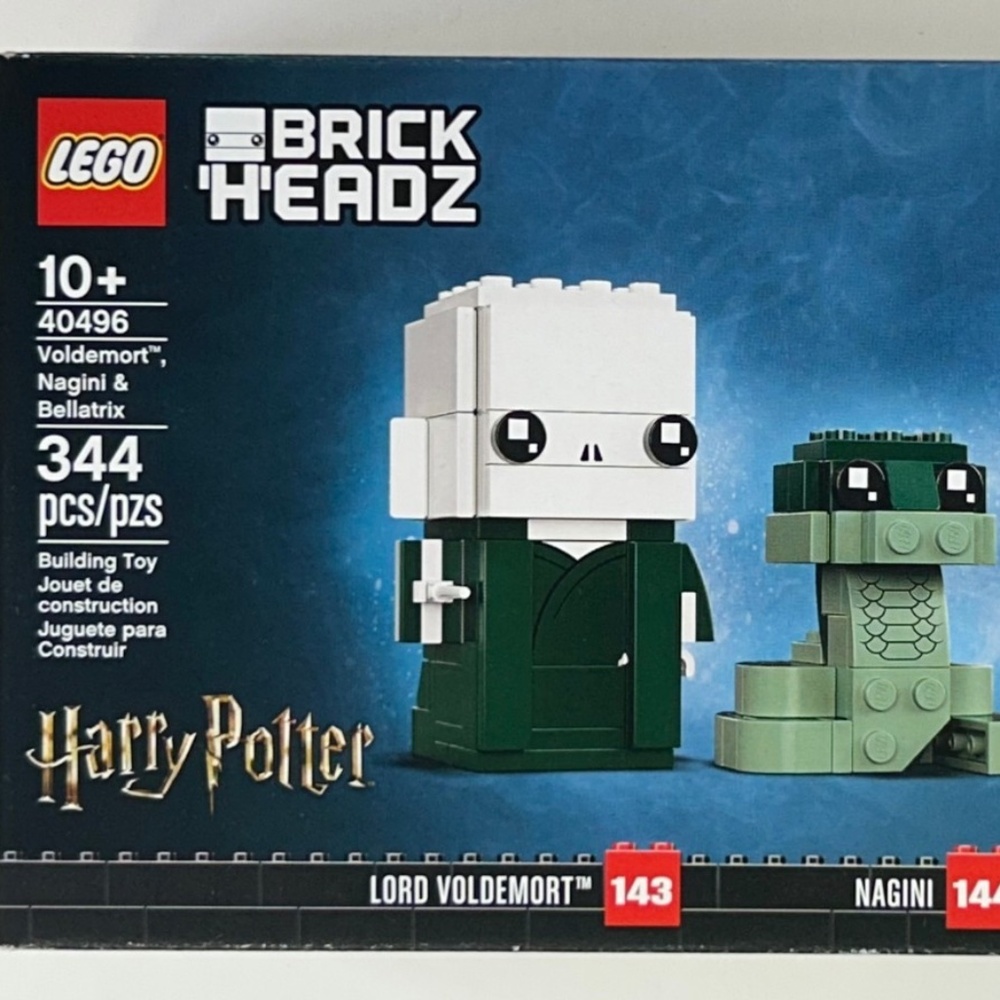Lego BRICK'H'EADZ Harry Potter "Voldemort, Nagini, Bellatrix" 40496 UNOPENED.